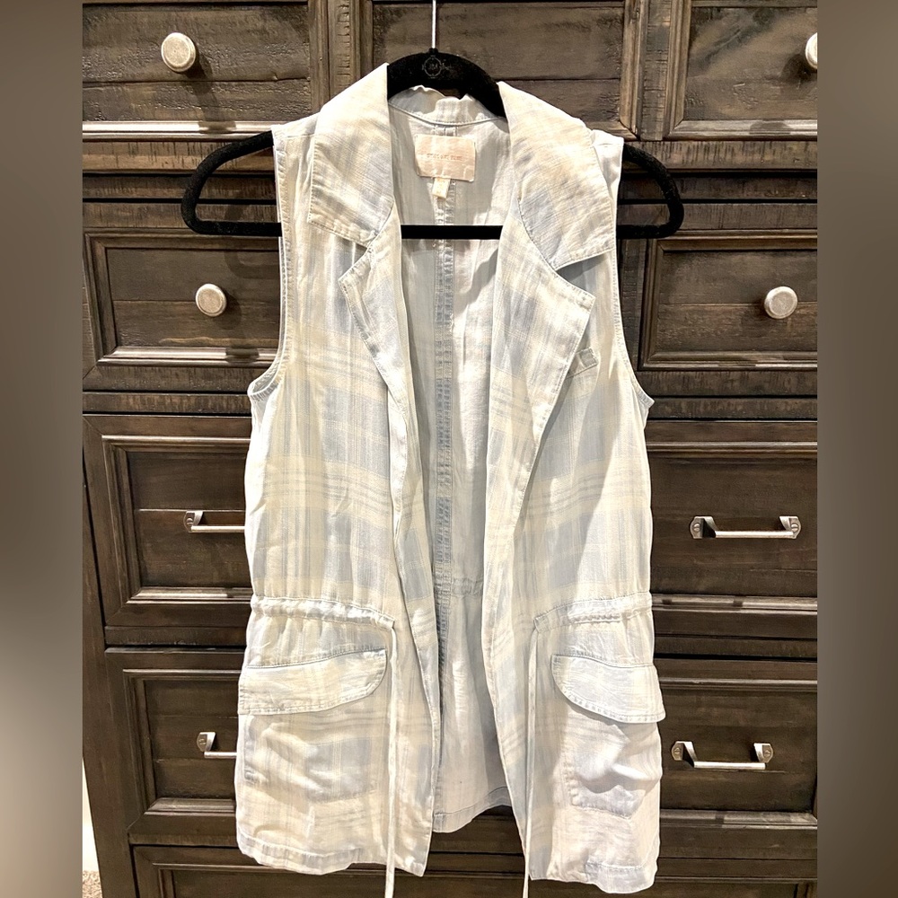 Plaid Jean Vest